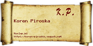 Koren Piroska névjegykártya