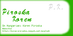 piroska koren business card